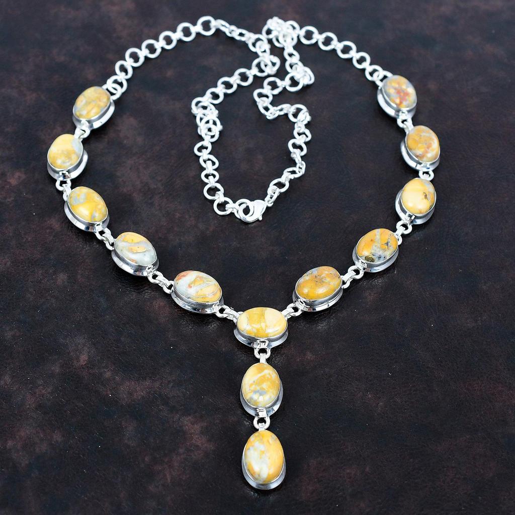 Naszyjnik z jaspisu maligano naszyjnik z kamienia szlachetnego ręcznie robiony naszyjnik naszyjnik ze srebra próby 925 regulowany łańcuszek biżuteria projektanta prezenty zaręczynowe