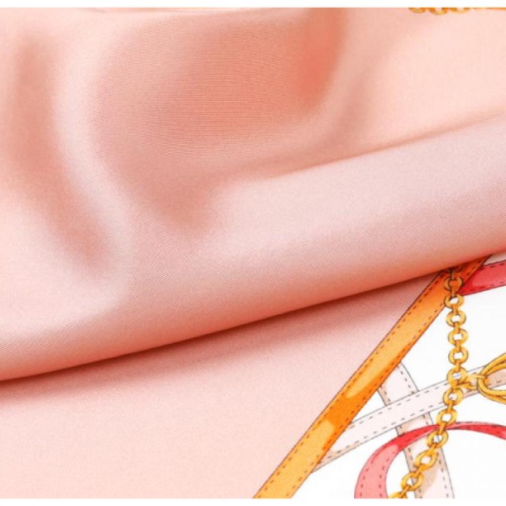 Daks Pink Logo Chain Print Silk Scarf Dcsc8e142p2