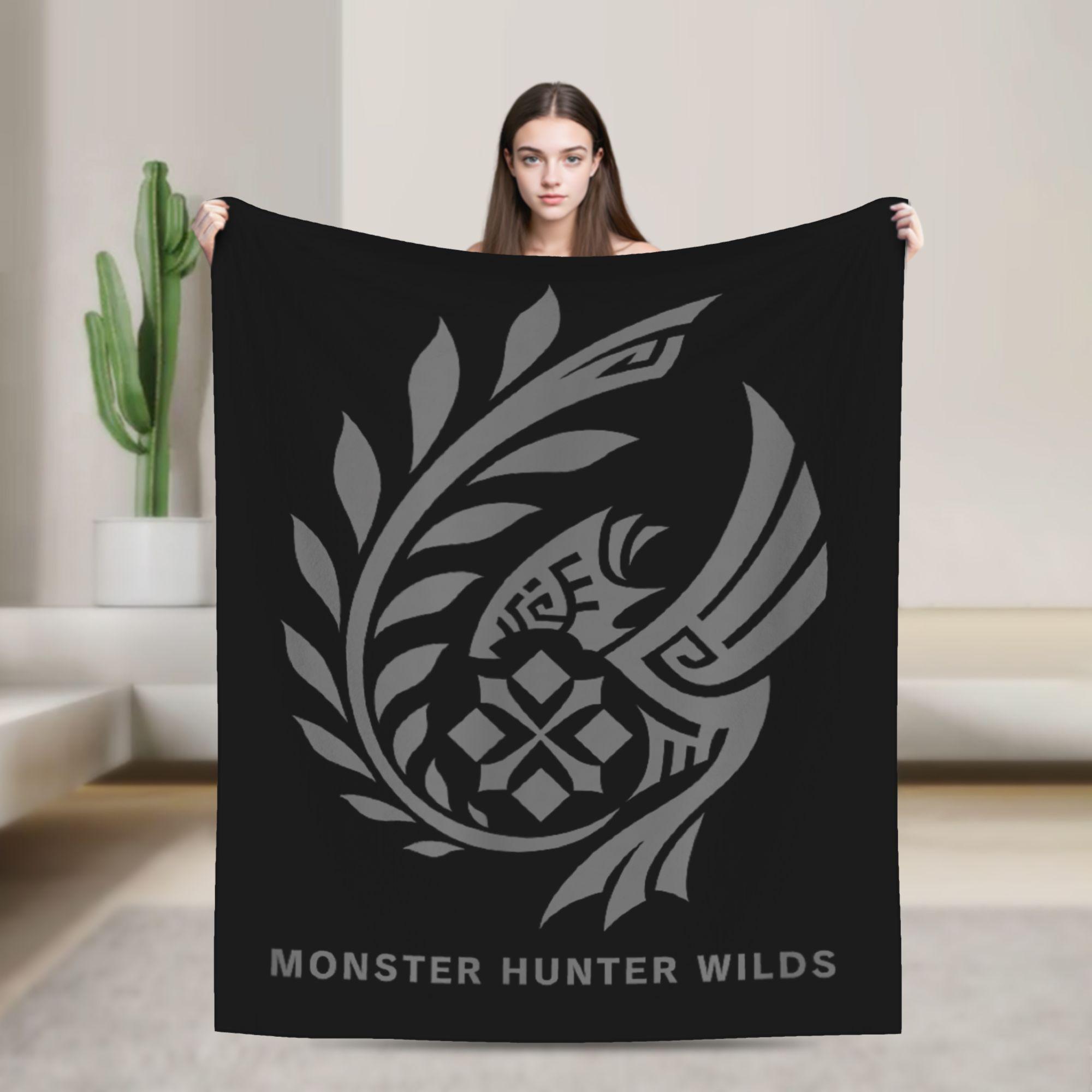 

Плед из плюша с принтом в виде кораллового флиса в стиле игры Monster Hunter Wilds Pukei Pukei Energy Drink, портативный тонкий плед для кровати. 30x40in