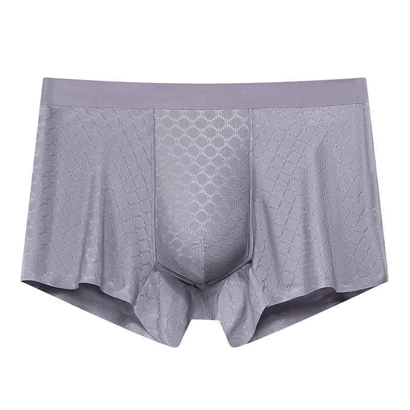 3pcs Summer Thin Ice Silk Men's Underwear Men's Flat Corner Pants with Mesh One Piece Breathable Thin Quick Drying Boxer Brief