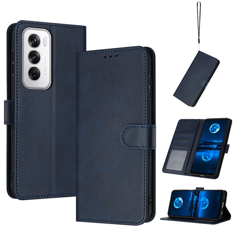 Magnetický výklopný kryt Kožené puzdro Pre OPPO Reno12 Pro Reno11 F 5G Reno 12 11 Pro Reno11F Puzdro Jednofarebné Kožený pocit Peňaženka Tašky