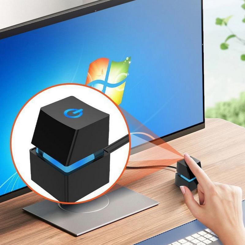 Pushbutton Desktop Computer Switch Pc Motherboard External Start Power 1.8M On/Off Button Extension Cable Round Startup Switch