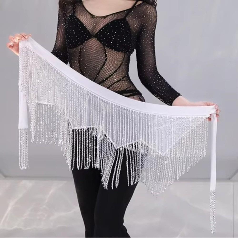Triangle Belly Dance Hip Scarf Shining Tassel Hip Wraps Waist Chain Belt Oriental Dancer Wear Show