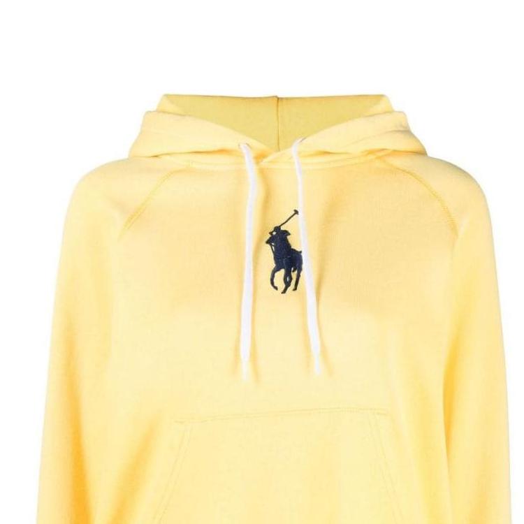 Polo Ralph Lauren SS23 Pattern Printed Hooded Sweatshirt Women Sweatshirt Yellow 211892658-002