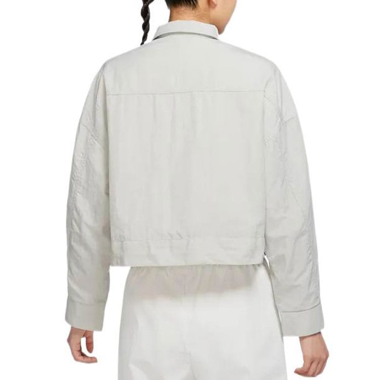 Nike Sportswear Essentials Cropped Coats Women's Limestone White Lapel Moderate DM6244-012