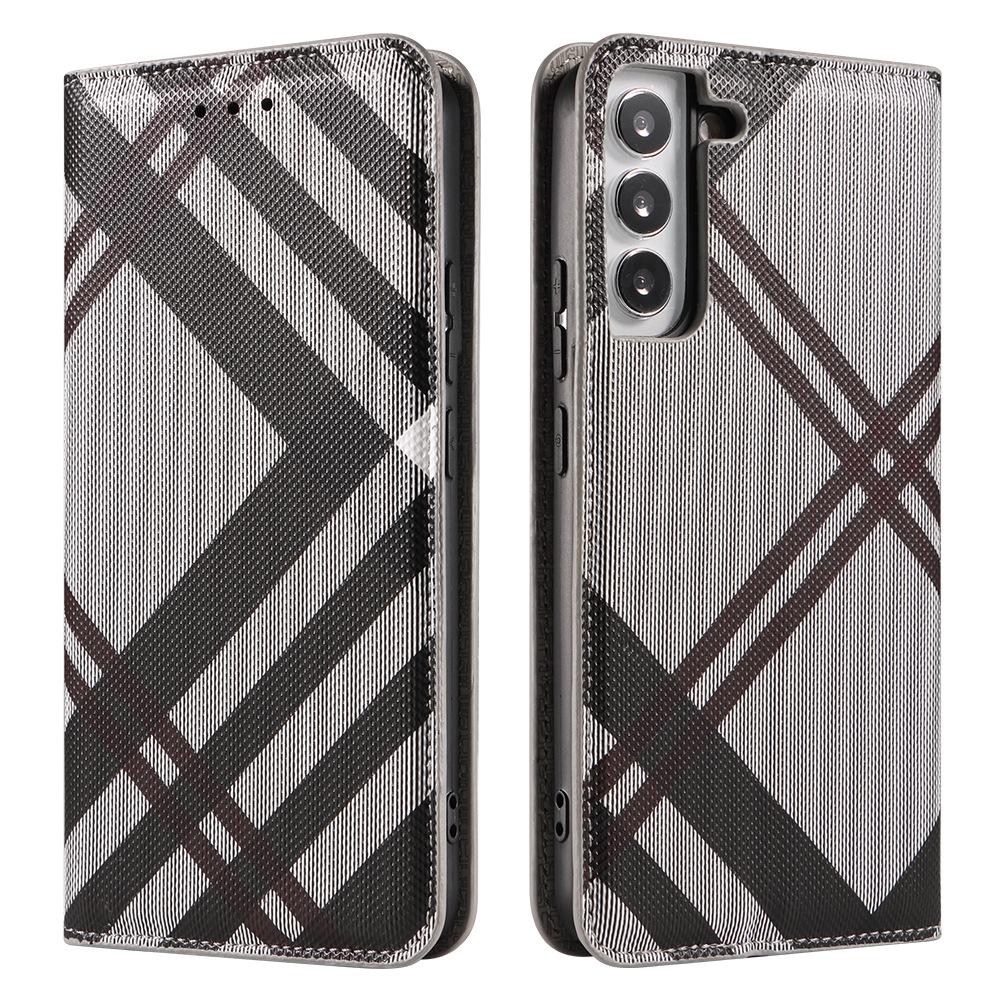 

Подходит для чехла для телефона S24, кожаный чехол для телефона S23, S23+FE, новый защитный чехол-книжка для вставки карт, ПРИМЕЧАНИЕ+20 S24 ULTRA светло-серый