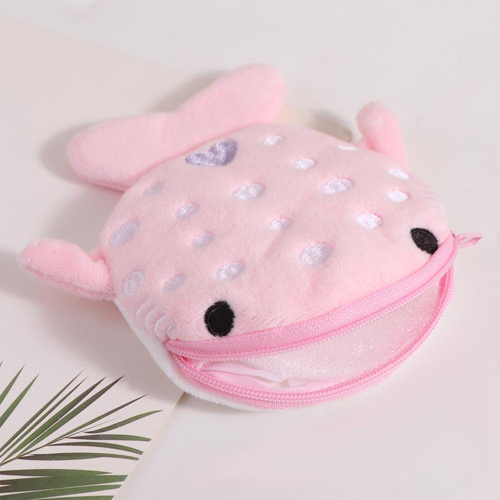 Cartoon Shark Shark Plush Wallet Bag Pendant Plush Coin Bag Earphone  Birthday Gift