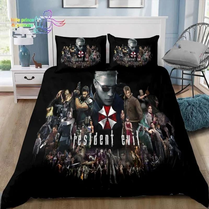 3D Print R-Resident Evil Games Gamer Bedding Set Single Twin Full Queen King Size Bed Set Adult Kid Bedroom