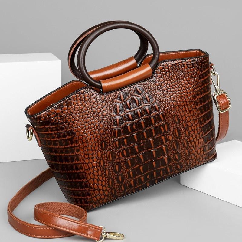 New Arrival Large Capacity Crocodile Pattern Handbag For Women Stylish Crossbody Bag