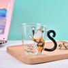 250 ml süße Katze Glas Saft Kaffeetasse Milch Tee Kaffee Glas Becher Katze Schwanz Griff