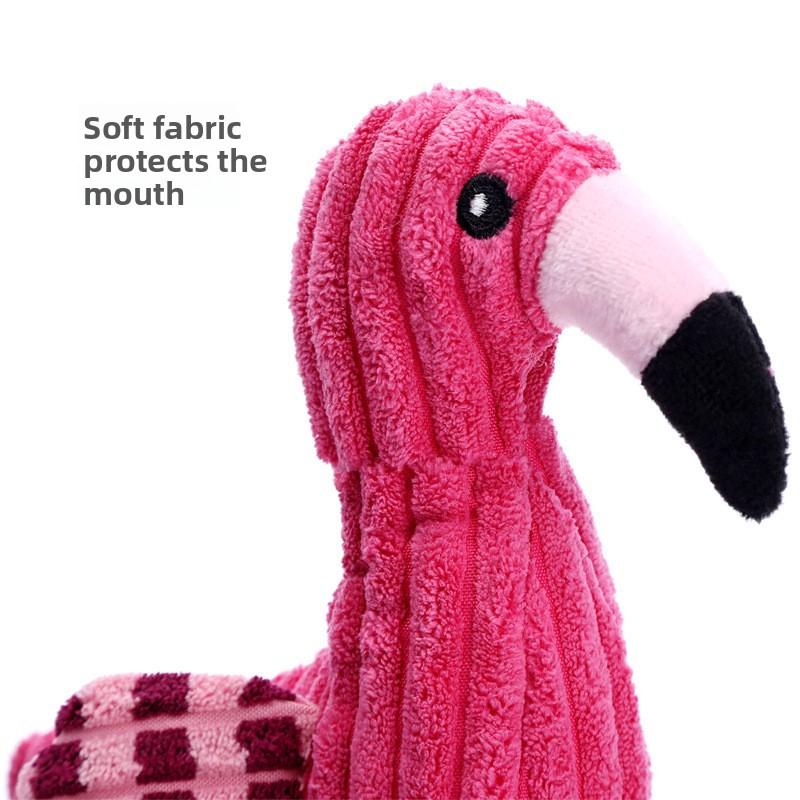 Dog Toy Plush Sound-making Flamingo, Dog Self-entertainment and Boredom, Teething Corduroy Dog Toy, Interactive Toy