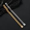 Hip Hop 12mm Stainless Steel Cuban Link Chain Bracelet Silver/Gold Plated Grinding Buckle Set Men