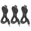 3Pcs USB Power Cord 3.5x1.35mm Jack Charging Cable Wire Line DC 5V for Fan Phone Speaker