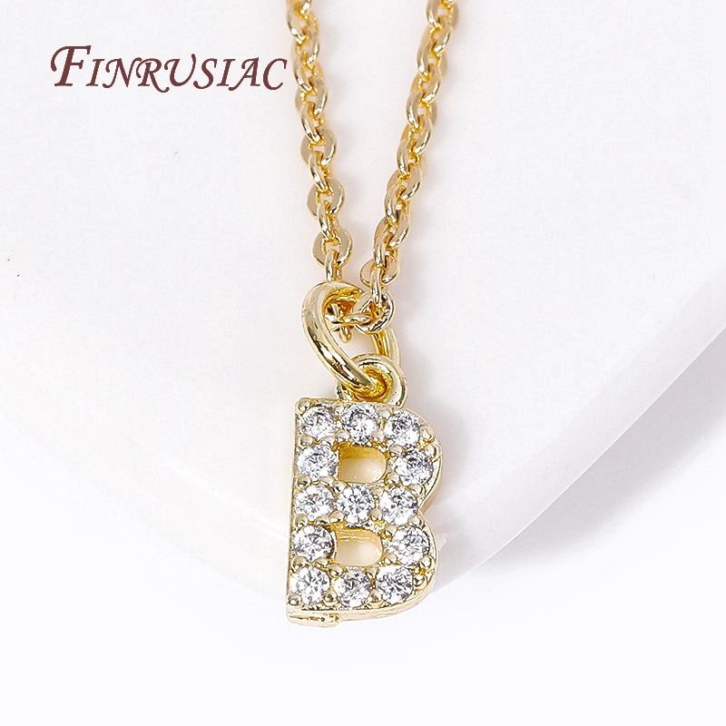 Classic A-Z Initial Letter Pendant Necklace Female 18K Gold Plated Simple Choker Neck Chain Woman Necklaces Jewelry Gifts
