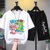 Summer Baby Girls Clothes Set Children Boy Dinosaur Printed T-shirts and Shorts 2pcs Suit Casual Top Bottom Outfits Tracksuits