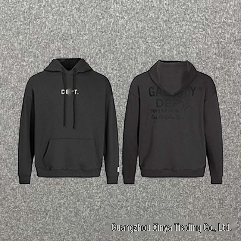 GALLERY DEPT Bluza Unisex z Kapturem Bawełniana z Plamami Farby Graffiti - Jesienna Luźna