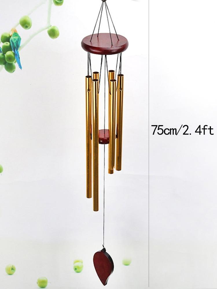 75 cm Vindspel för Utomhusbruk 6 Rostfria Aluminiumrör Vindklocka Romantisk Minnesgåva för Hemträdgård Uteplats Dekoration