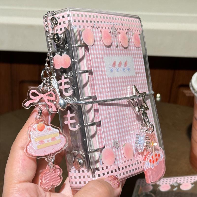 Cai Cai Xuan Peach Parfait/Cake & Cherry Cream/Strawberry Acrylic Pendant Clip Journal