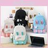 Trendy Lightweight Nylon Backpack For Middle School High School And College Students In Stylish Yellow White Green Black And Pink Color Combinations
