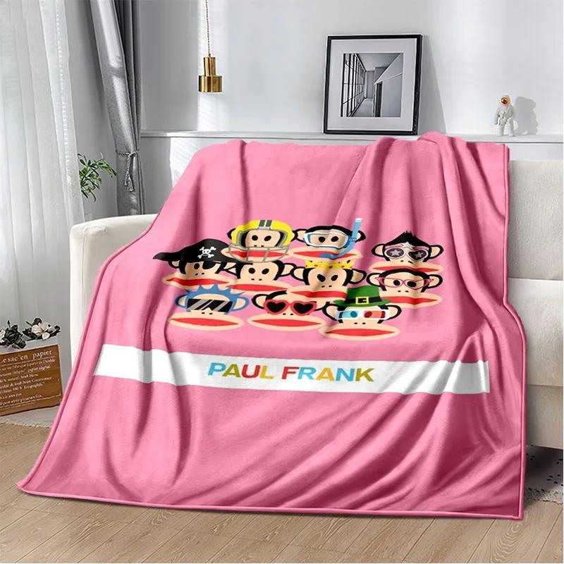 P-Paul Frank-k Flannel Portable Blanket for Children's Picnic in Living Room Bedroom Sofa Bed Ideal Birthday Gift