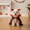 Horns Pet Bat Costume Stand Collar Cat Gothic Headband Dog Purple Cloak October Party