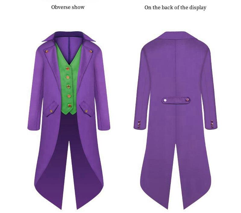 Men Medieval Victorian Costume Tuxedo Gentlema Tailcoat Gothic Steampunk Trench Coat Frock Outfit Overcoat Uniform for Men