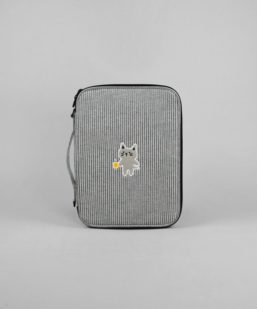 Kimhachan Striped Kitty Ipad Pouch - 3 Colors