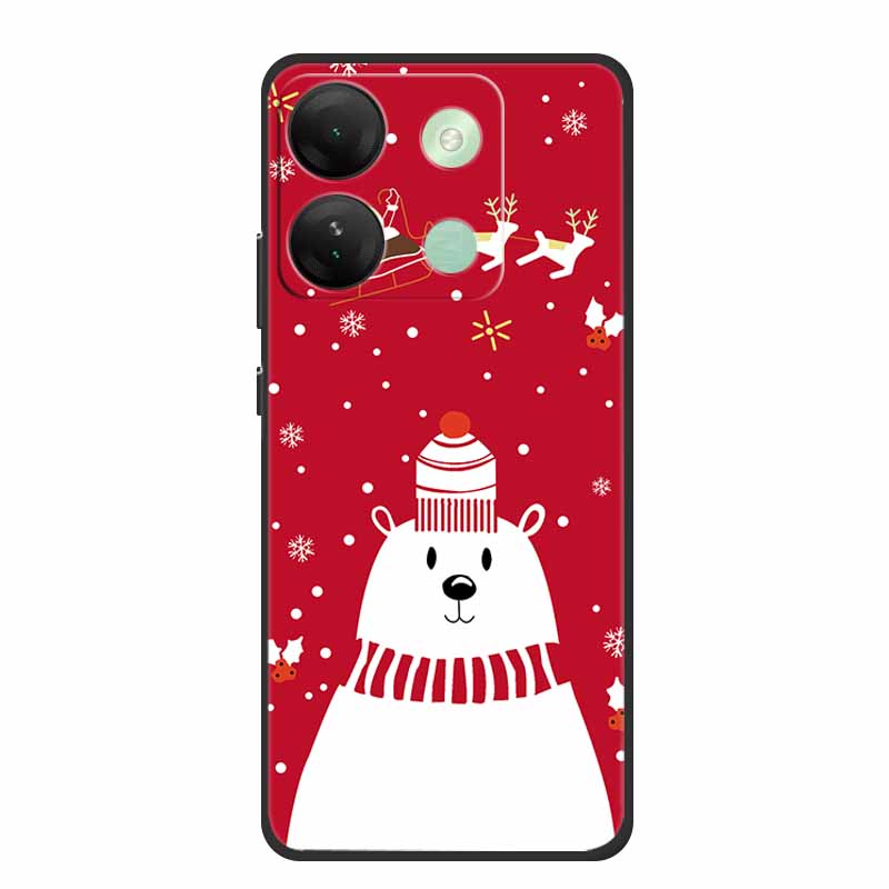 For Infinix Smart 7 HD Christmas Soft Case Silicone TPU Back Cover Phone Cases For Infinix Smart7 Plus X6516 Xmas New Etui Shell