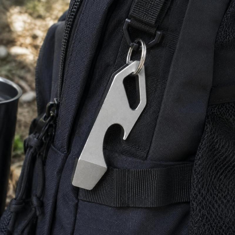 Everyday Carry Pry Bar with Cap Opener, Integrated Flat Tool Body with a Wide Tip, Side Hook Opening, and Slot for Frequently Carried Gear
