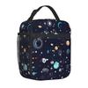 Space Planet Insulated Lunch Bag for Kids Solar System Lunch Box Universe Galaxy Cooler Bento Bag for School Travel Picnic Beach