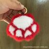 Lovely Fluffy Cat Paw Keychain Mink Fur Hair Charm Fashion Plush Kitten Paw Car Keychain Bag Pendants Party Gift Jewelry