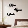 Wooden Letters for Wall Stickers, Self-Adhesive Art Decor, Retro 3D Three Dimensional Letter Signs English Words Stickers Home Living Room Bedroom