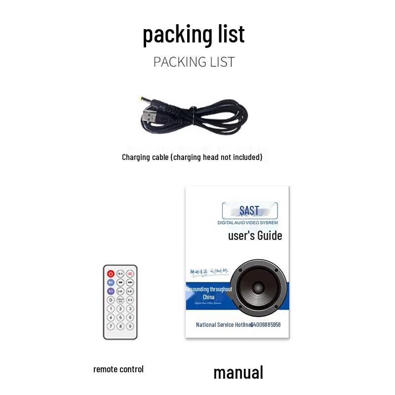 SAST Portable Outdoor Karaoke Trolley Speaker with Dual Microphones CN plug (adapter included)