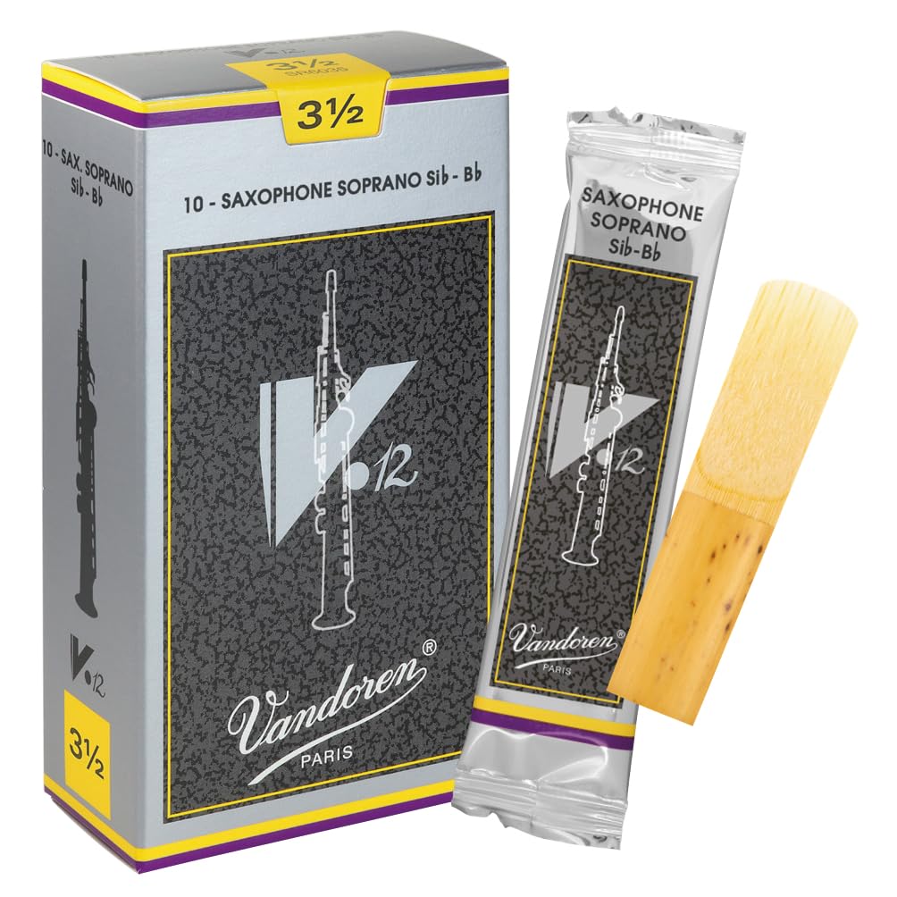 Vandoren Soprano Saxophone Reeds V.12, Hardness 3-1/2 (10 reeds)