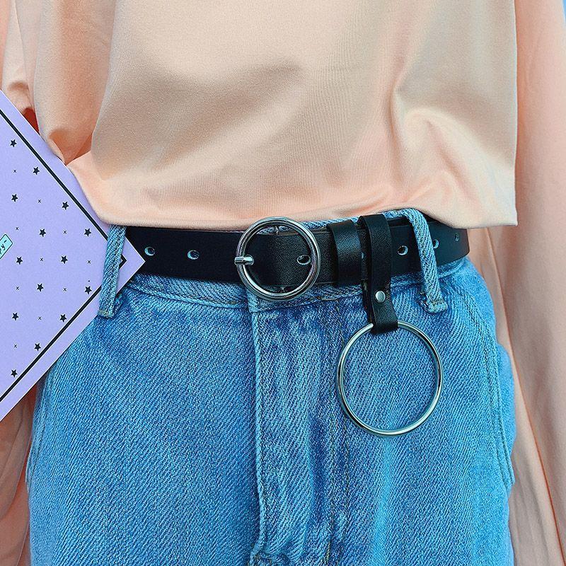 All Hole Contemporary Black Belt For Women Stylish Automatic Buckle For Wear Everyday