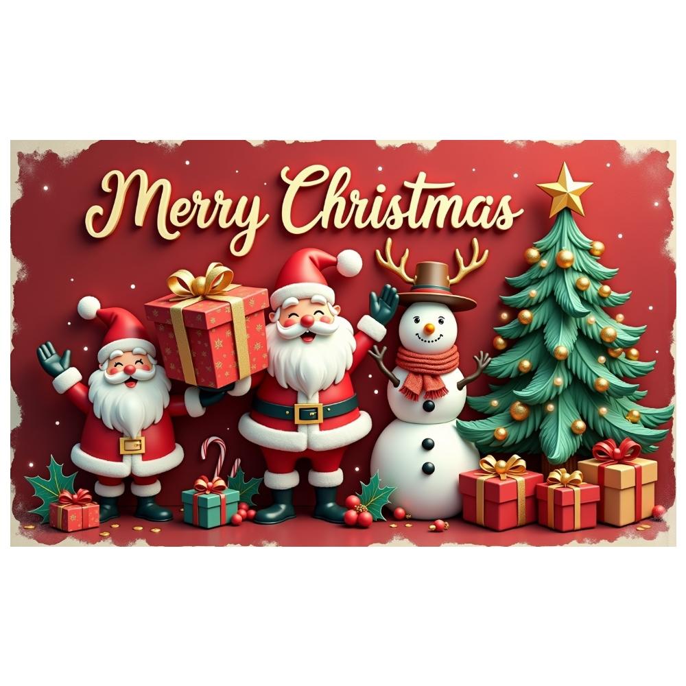 Christmas Banner Snowman Design Merry Christmas Banner Christmas Party Banner Festive Design For Holiday Gathering