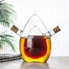 Double-layer Glass Oil Jug 2-in-1 Oil Vinegar Bottle Home Creative Double-mouth Cork Shaped Glass Oil Jug Kitchen Seasoning Tool