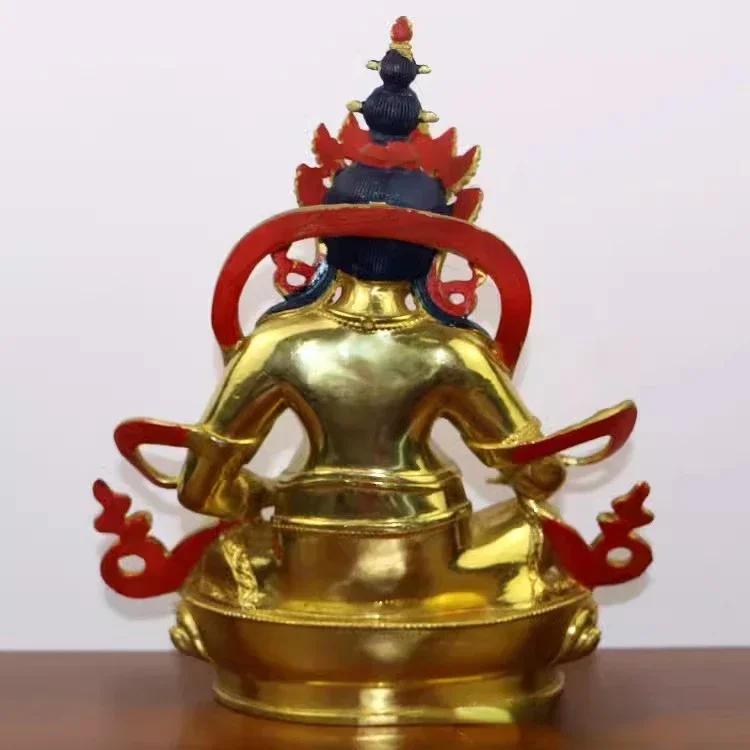 Feng Shui Copper Yellow God of Wealth Buddha Statue Tantric Home Living Office Sculptures