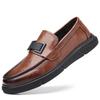 Fashion All-match Mens Loafers Men Genuine Leather Fashion Slip on Shoes Classic Men Business Footwear Lightweight Men Casual Club Shoes