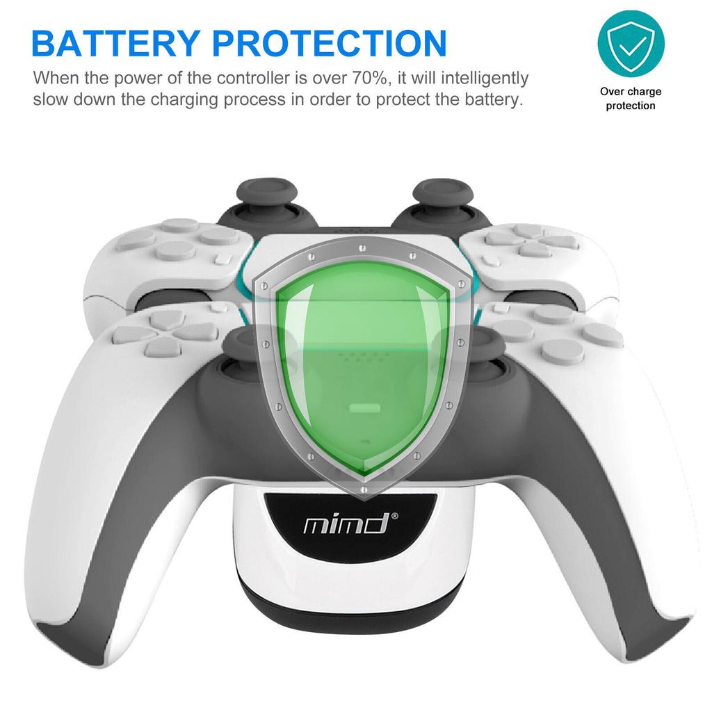 Controller Charging Charger Dock Station Wireless Controller, Dual Controller Charging Station Fit for Sony PS5 Controller with Type-C Charging Cable