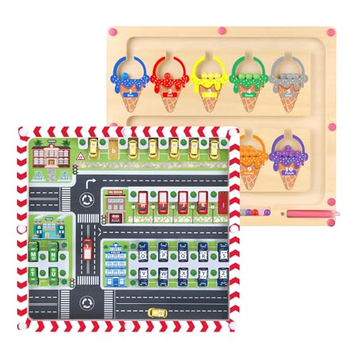 Montessori Educational Toy, Magnetic Toy, 2-in-1 Magnetic Color & Number Maze, Montessori Early Childhood Educational Toy, Magnetic Play, Developmenta