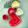Red Heart Ceramic Dinner Plate Home Baking Oven Cake Bowl Delicate Dessert Salad Dishes Dinner Cooking Plate Kitchen Utensils