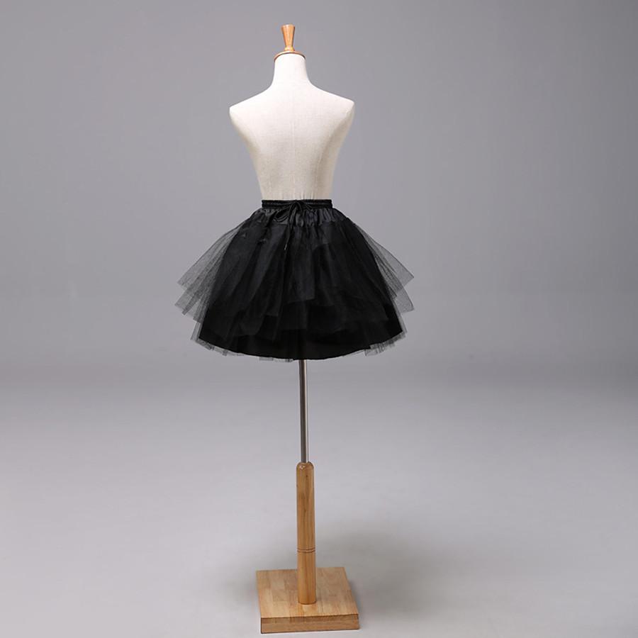 

Black White Women Girls Petticoats 3 Layers Short Wedding Petticoats Underskirt Lolita Skirt Boneless Hard Net Yarn Support Dress One Size чорний