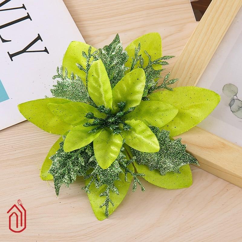 Flowers Christmas Decorative With Shiny Finish For Holiday Tree And Party Props