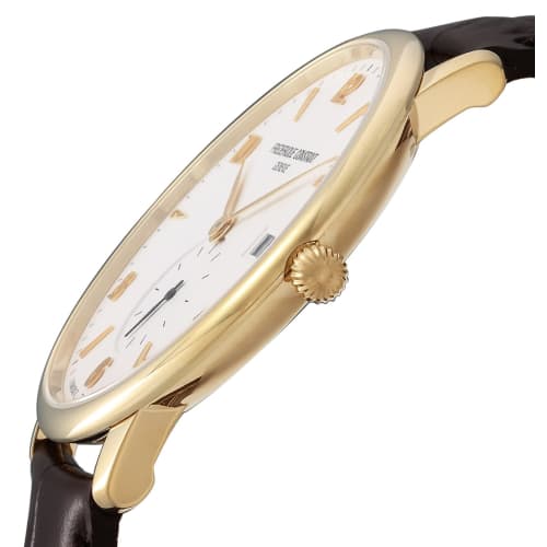 Frederique Constant Slimline Watch, White Dial, 245VA5S5, Men's, Brown