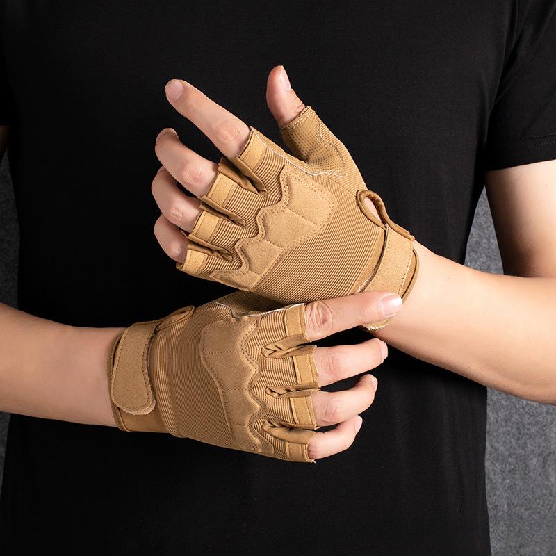 Fingerlose Handschuhe für das Fitnessstudio im Freien, rutschfeste Halbfingerhandschuhe für Männer und Frauen, Camping, Angeln, atmungsaktive Sporthandschuhe für Fahrrad und Motorrad