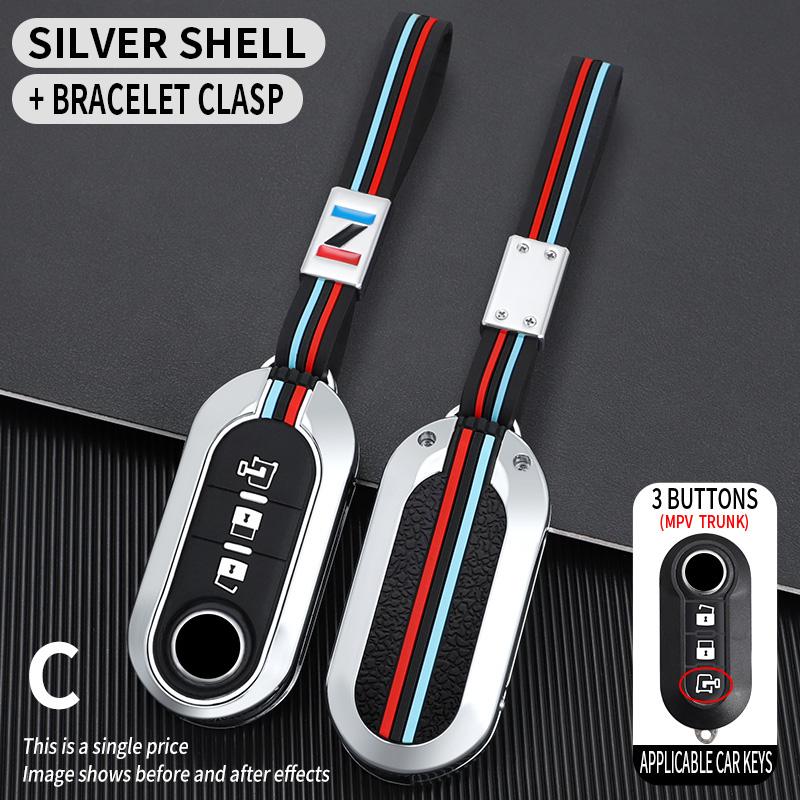 Zinc Alloy Car Key Case Cover Shell Fob for FIAT 500 Ducato Panda Punto 500L Lancia Musa for Citroen Jumper for Peugeot Boxer