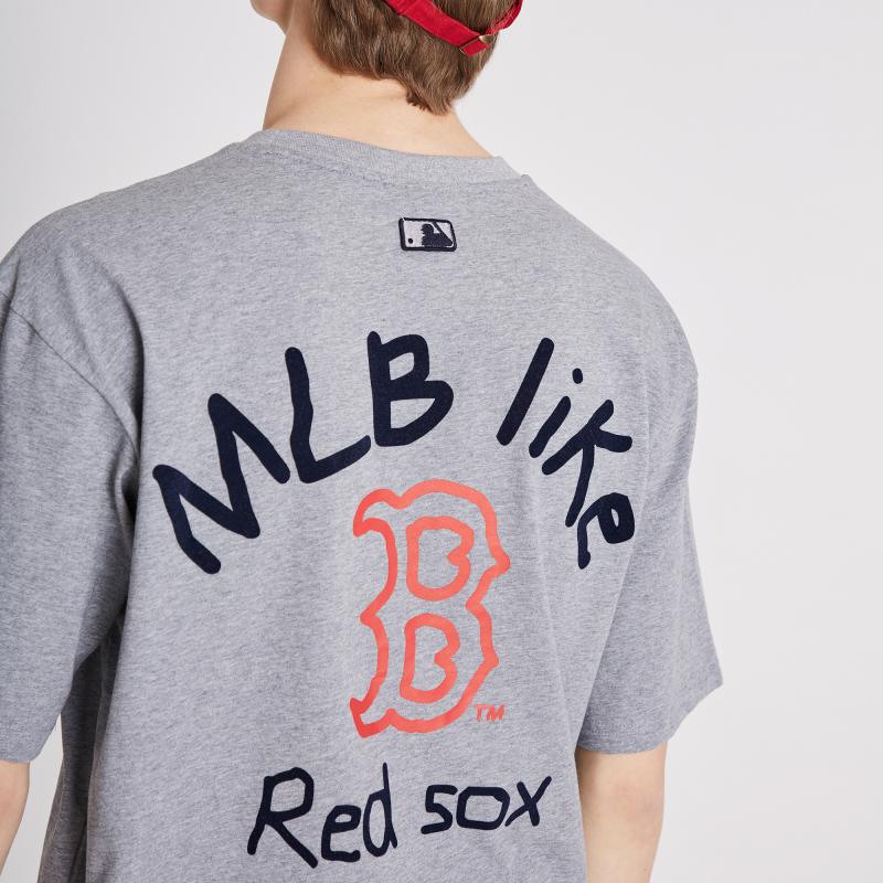 New MLB T Shirt Unisex Heather Gray 31TSSJ931-43M