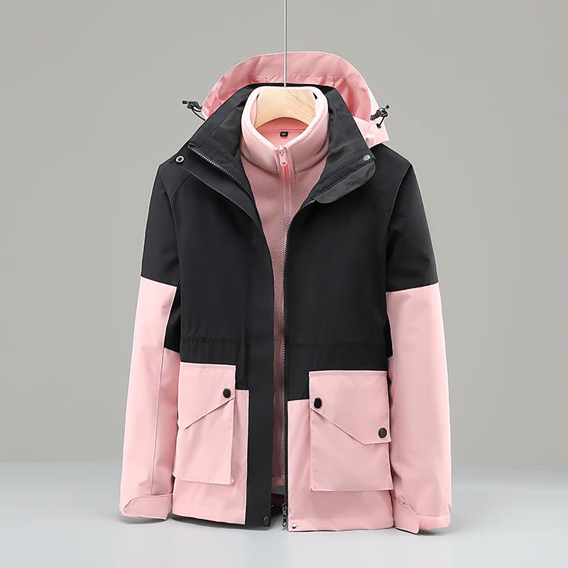 

Женская водонепроницаемая ветрозащитная теплая куртка 3-в-1 для кемпинга и пешего туризма S