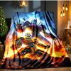 Car robots Battle Blanket Flannel Throw for Sofa, Indoor, Camping, Living Room, Office, Chair, And Bed Soft Birthday Gift